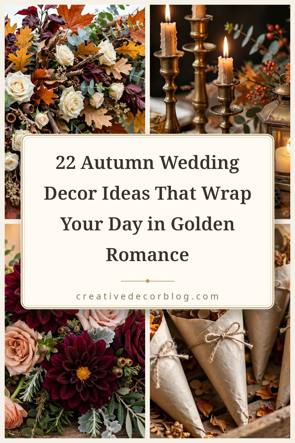 Pinterest pin collage for 22 autumn wedding decor ideas