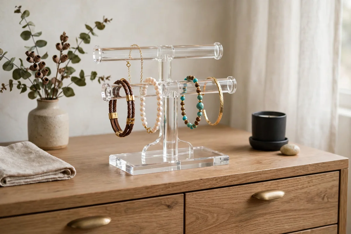 Clear acrylic bangle stand