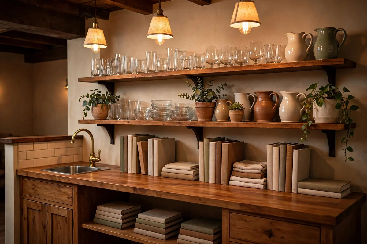 Basement bar serving counter with sink