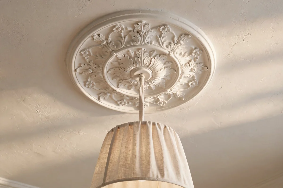 Fit a Plaster Ceiling Rose Around the Pendant Drop