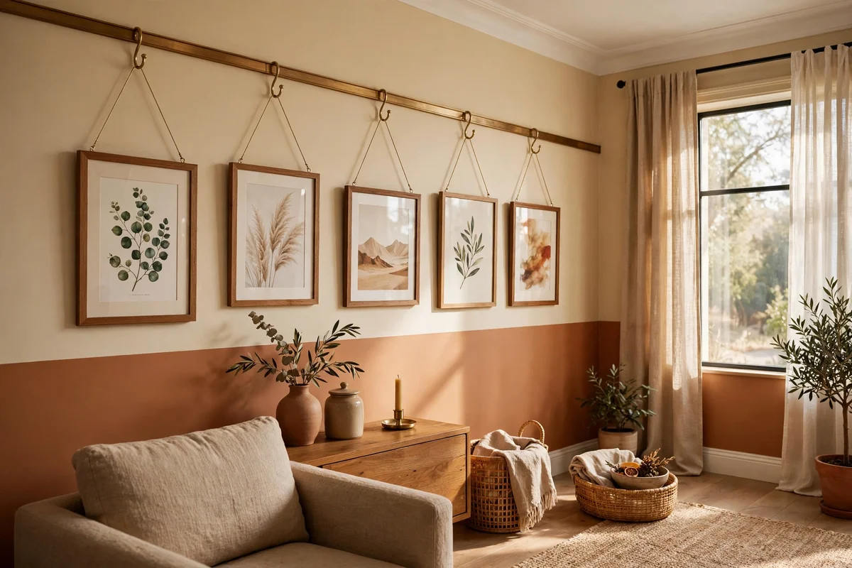 Run a Picture Rail Around the Walls Below the Ceiling