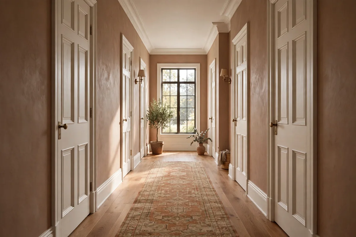 Paint the Hallway a Muted Clay to Anchor the Whole House