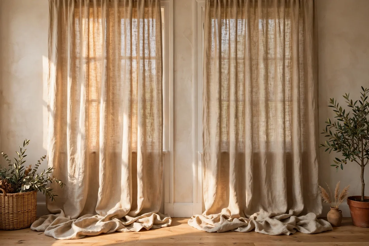 Hang Full-Length Curtains That Cover the Plain Window Frames