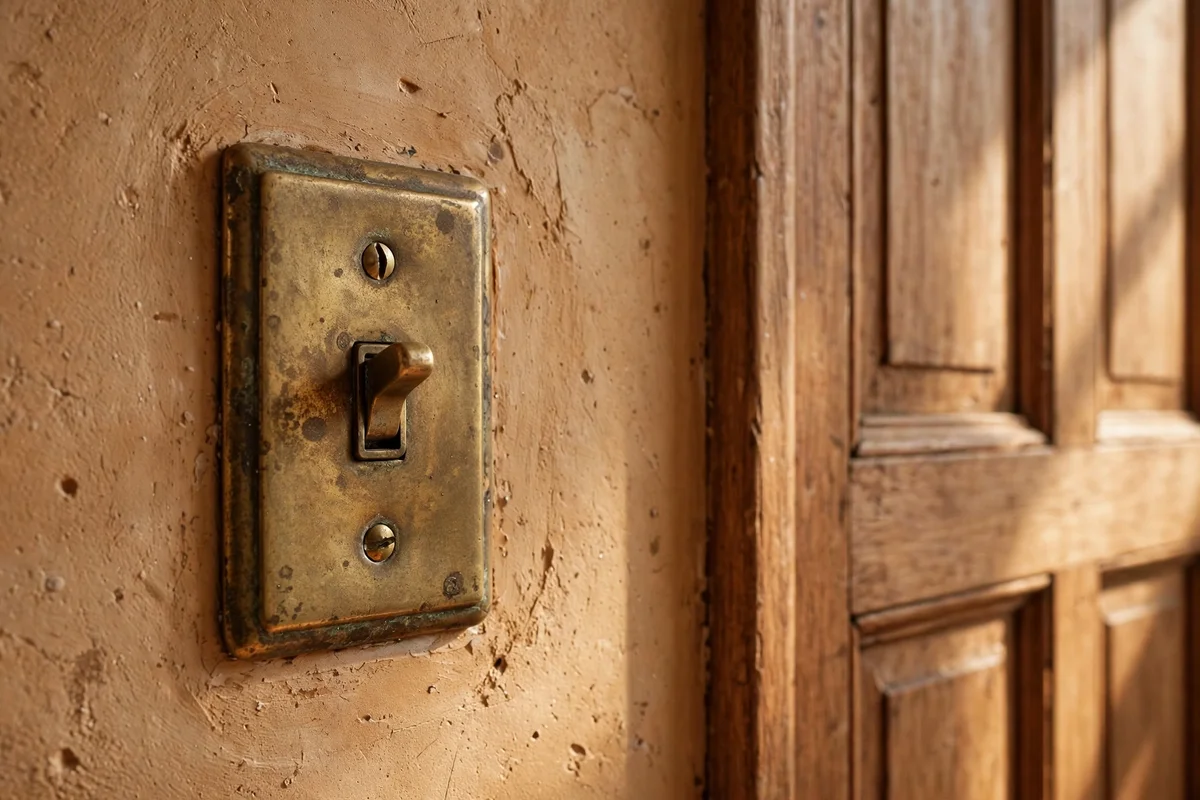 Swap Plastic Light Switches for Aged-Brass Faceplates