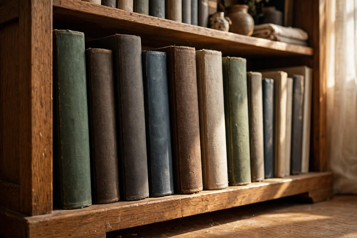 Heavy art books on the lowest sturdy shelf