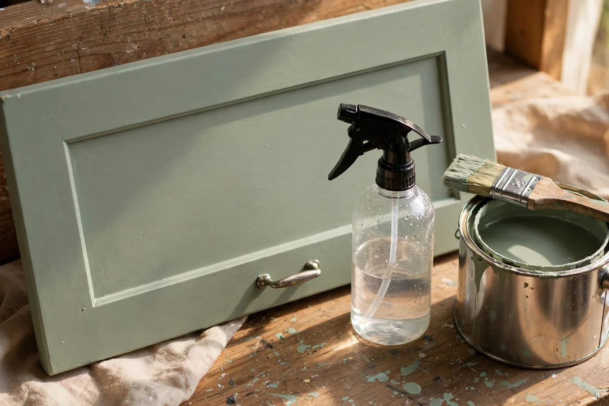 Misting water before the second coat of chalk paint