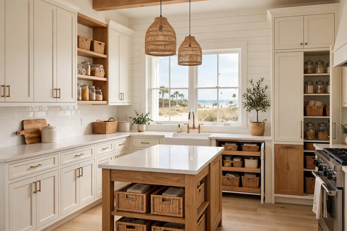Practical beach house kitchen layout