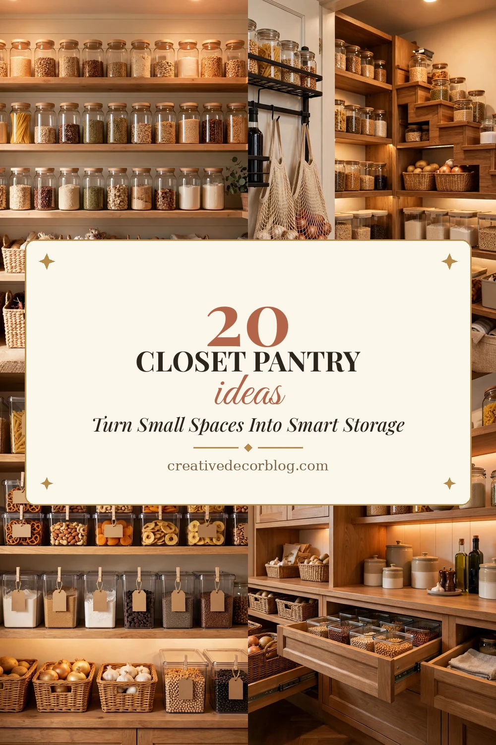 20 closet pantry ideas Pinterest pin collage