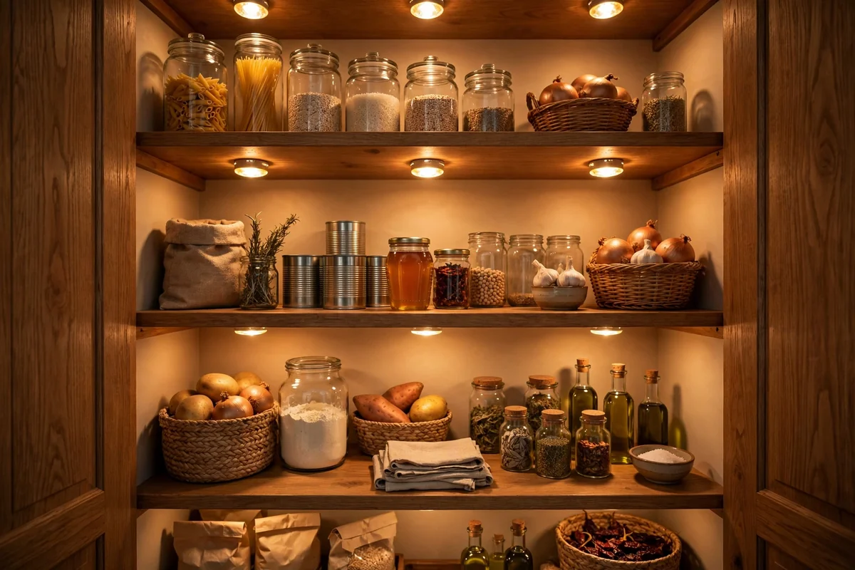 Lighting inside closet pantry