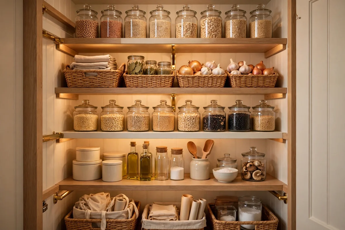 Purged and tidy closet pantry