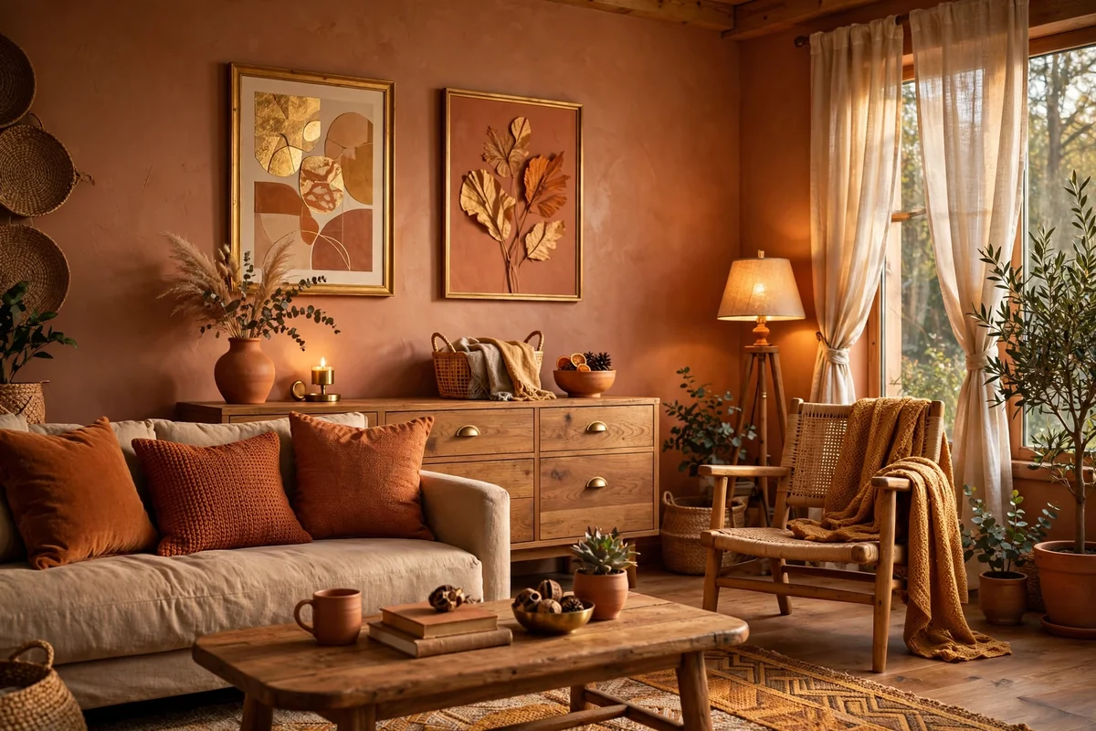Cohesive color palette in living room