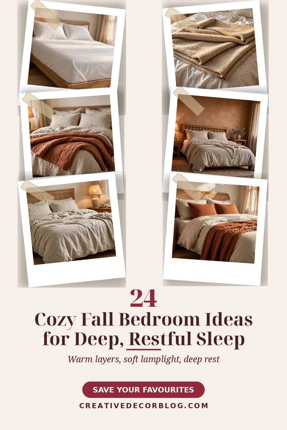 Pinterest pin for 24 Cozy Fall Bedroom Ideas for Deep, Restful Sleep