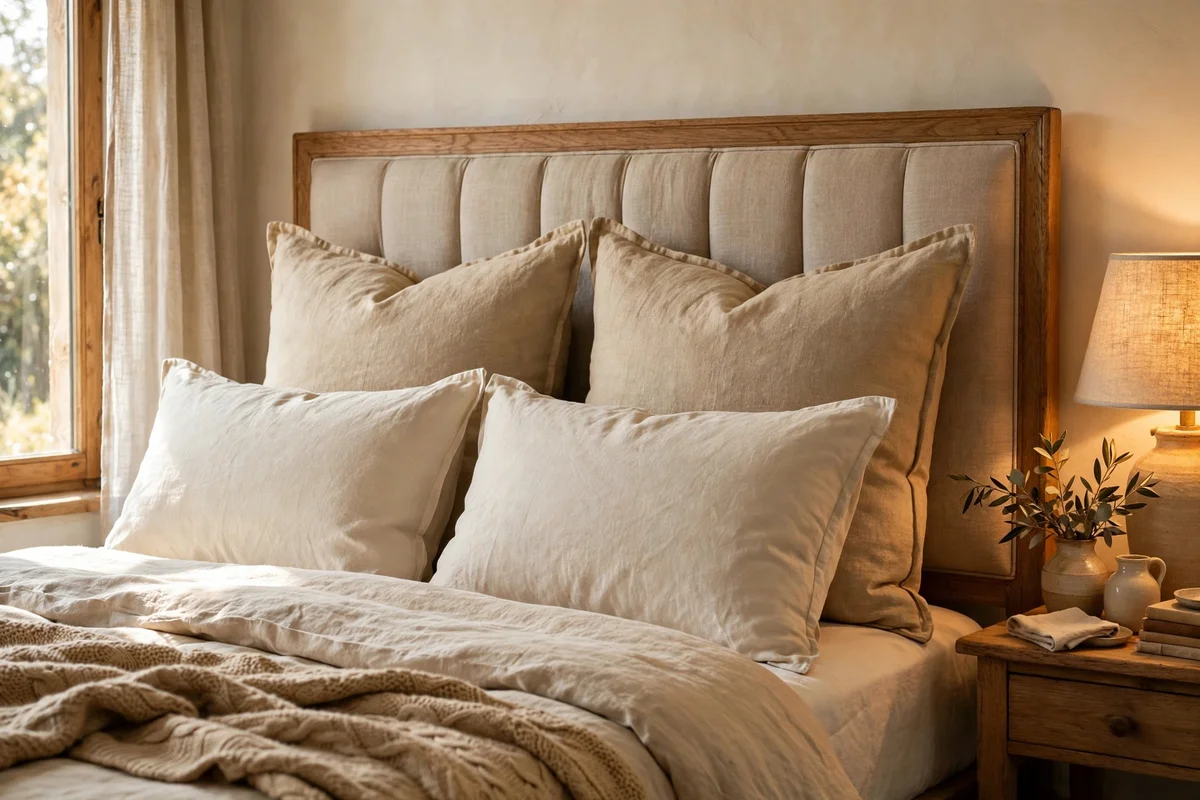 Layered pillows for reading and sleeping