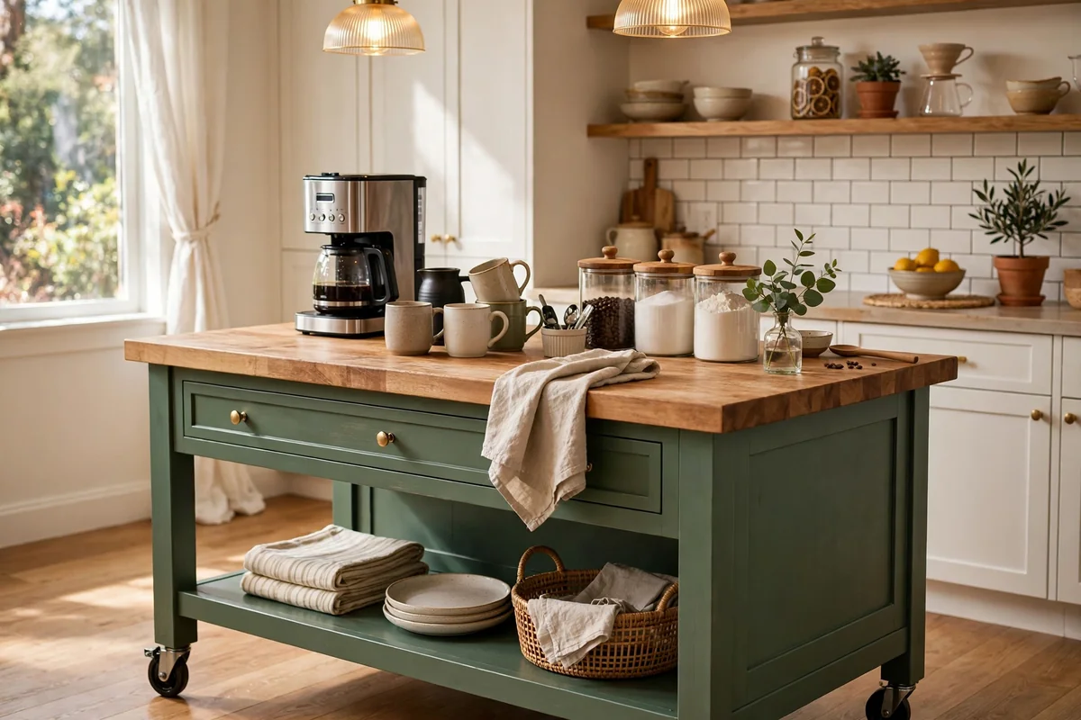 Rolling island coffee station