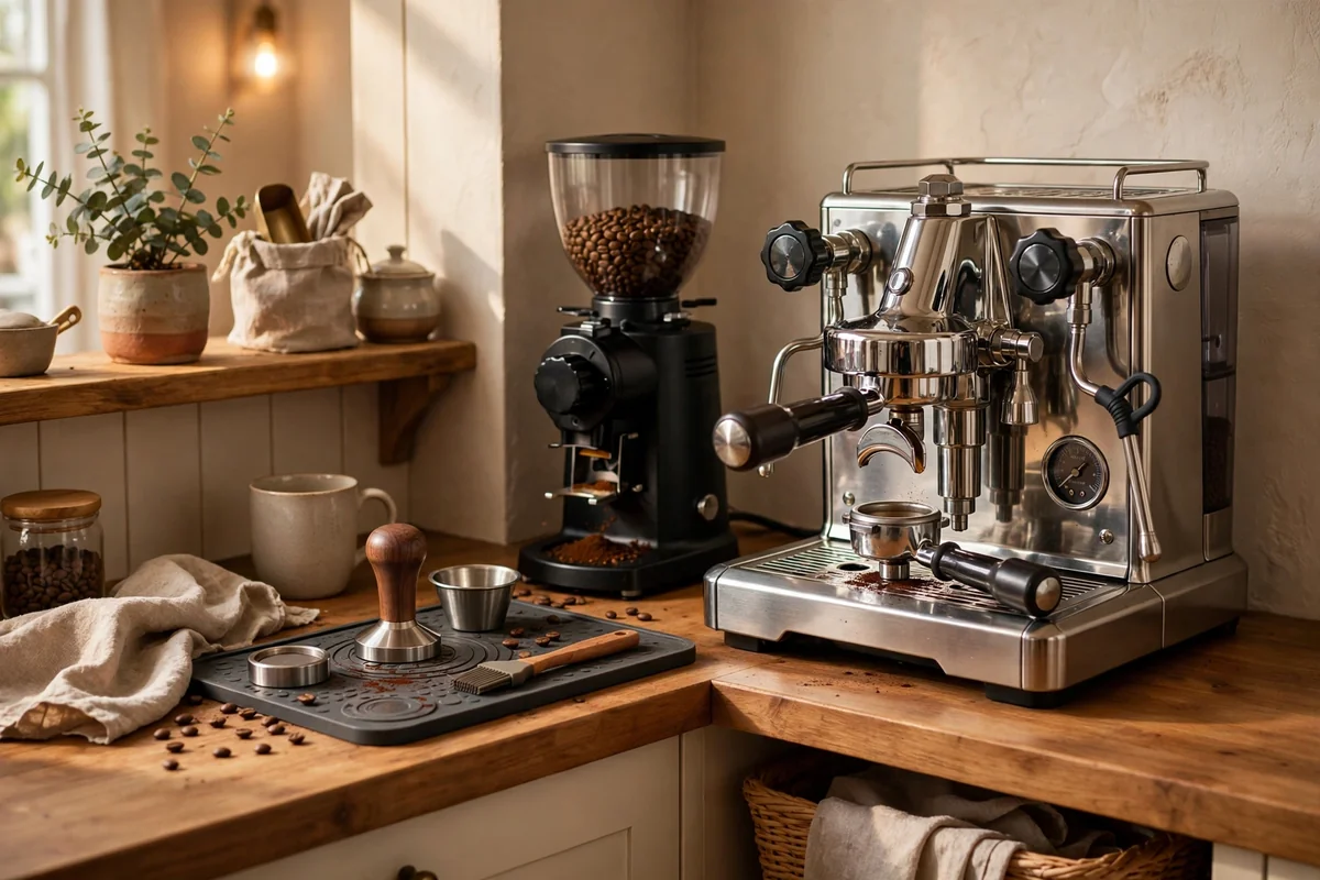 Espresso machine corner at coffee bar