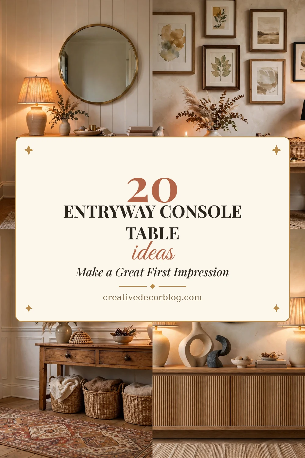 20 entryway console table ideas Pinterest pin collage