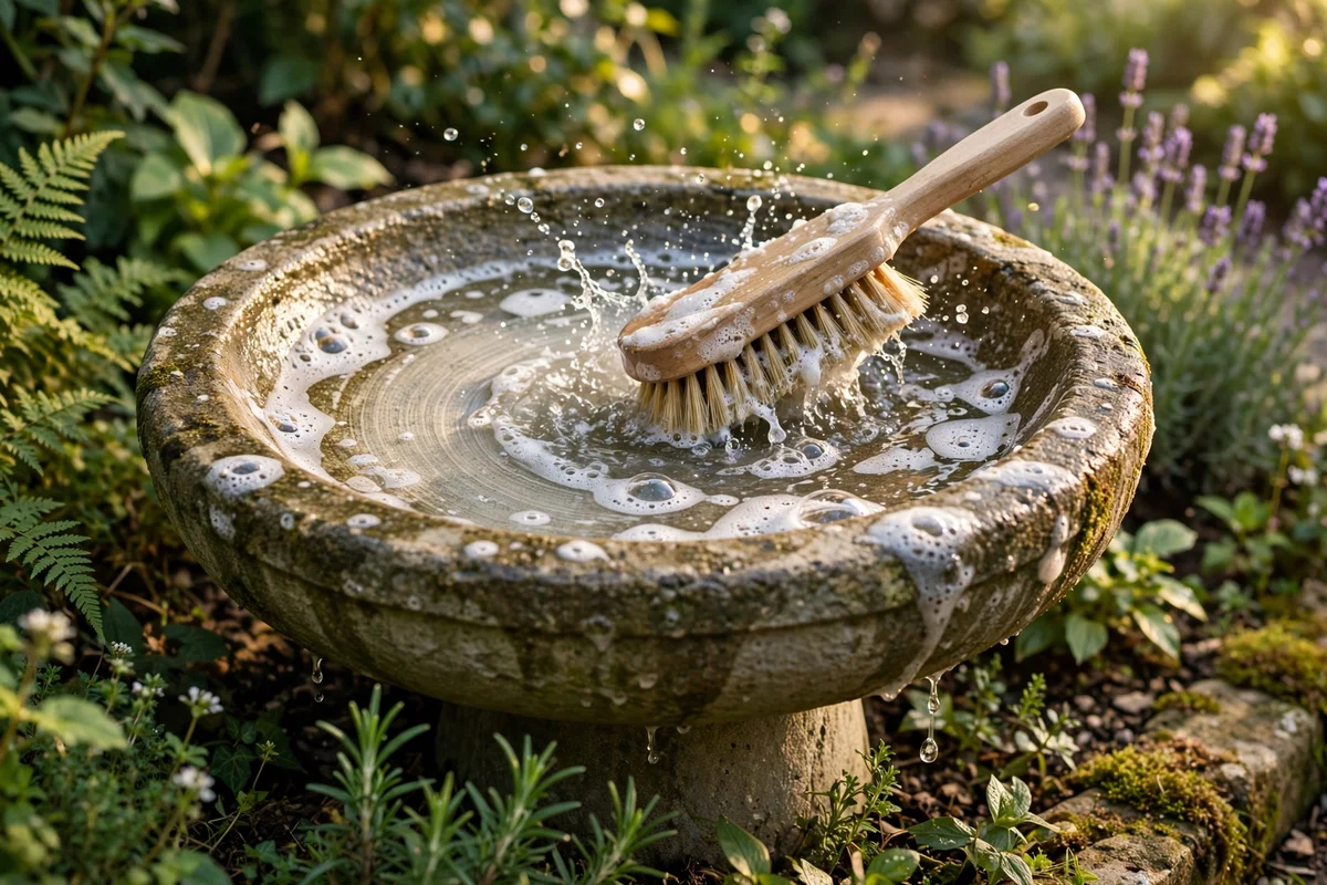 Illustration for Scrub and Refill the Birdbath Every Three to Four Days