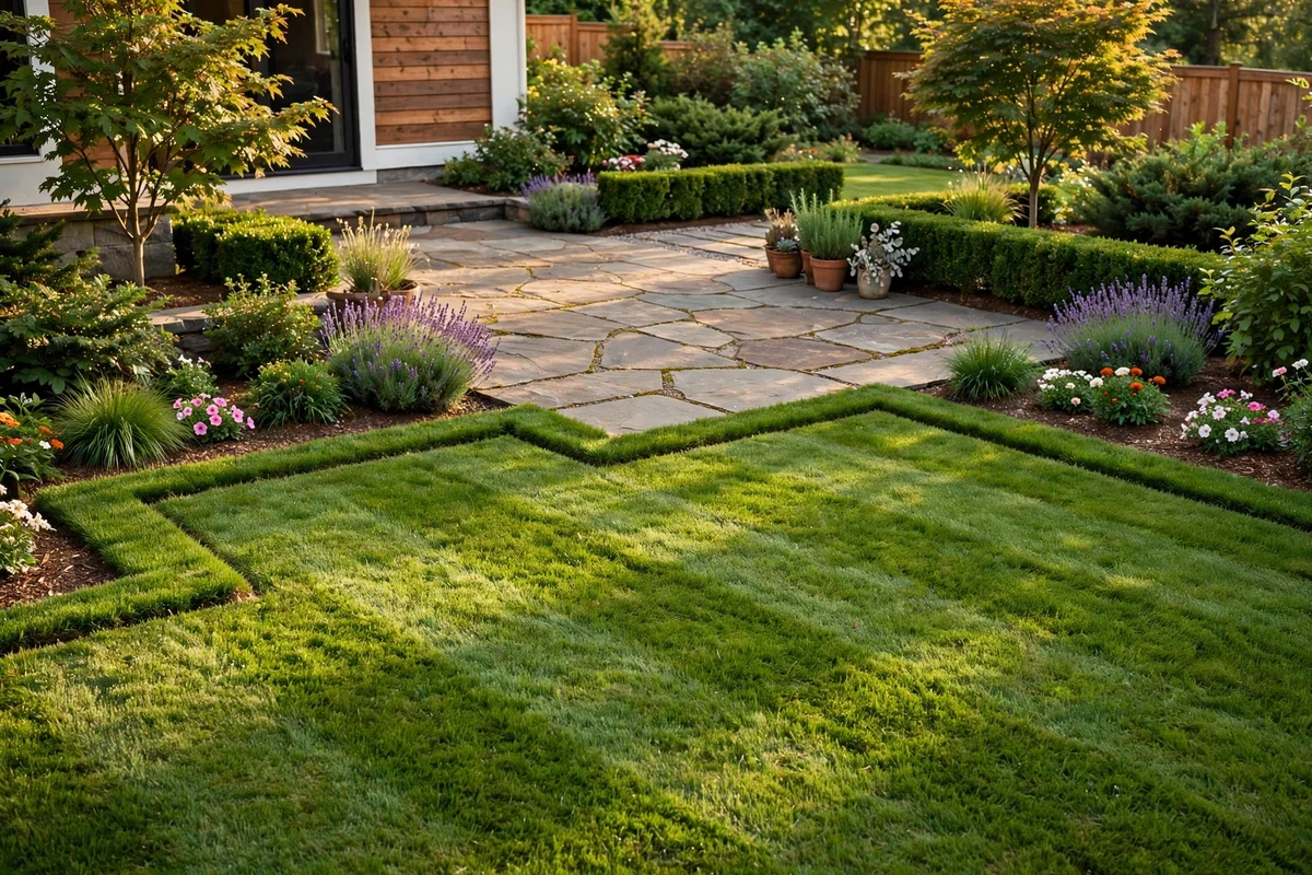 Illustration for Mow and Edge the Lawn to Remove Damp Mosquito Shelter