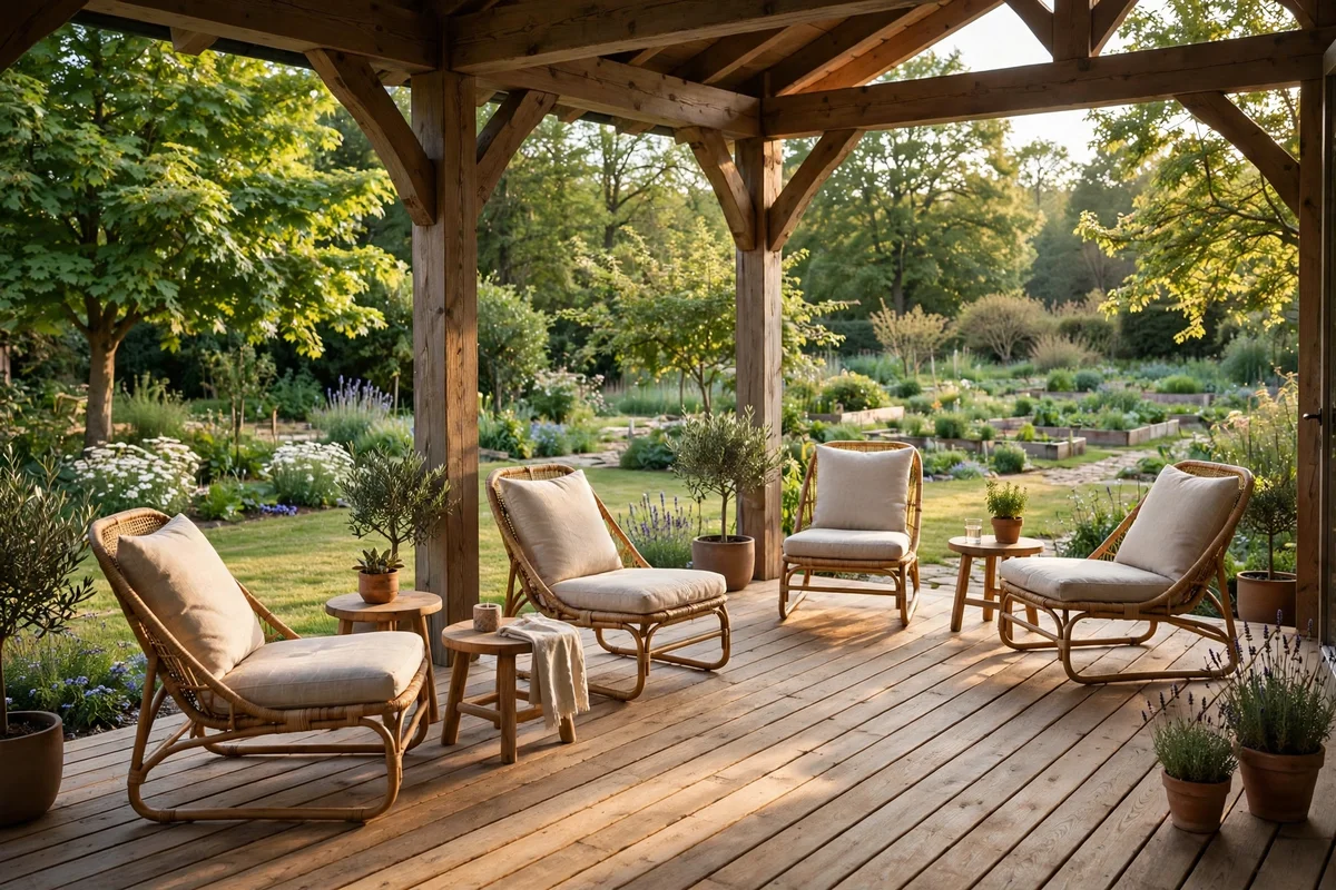 Illustration for Style an Open Seating Layout Away From Dense Shrubs