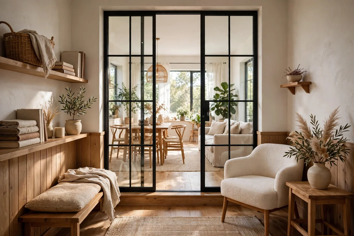 Small room made to feel larger with an interior window, depth