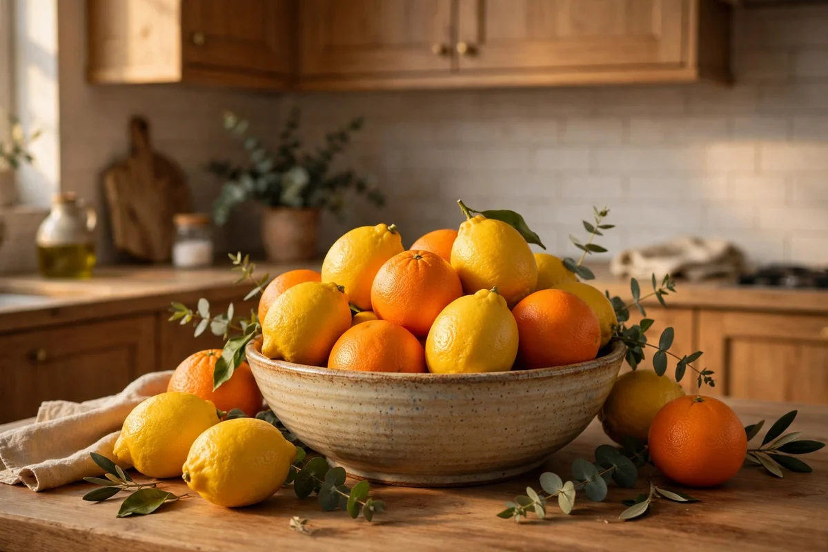 Seasonal decor on kitchen counter