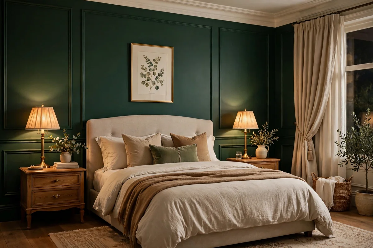 Rich painted walls in elegant room