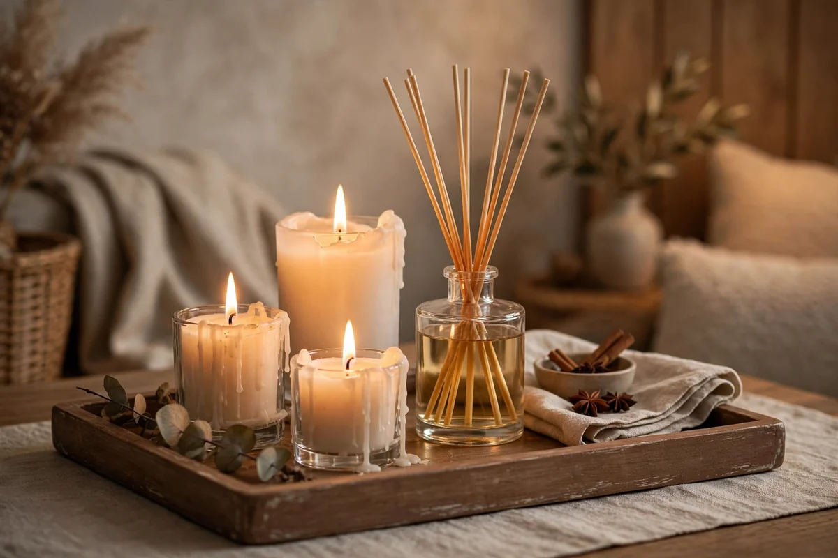 Candles and ambience in elegant home