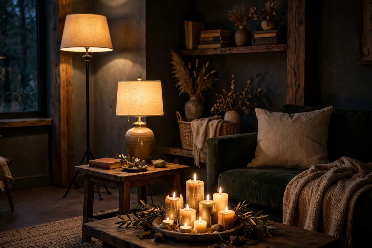 Layer Three Lamps at Different Heights for Low Warm Light