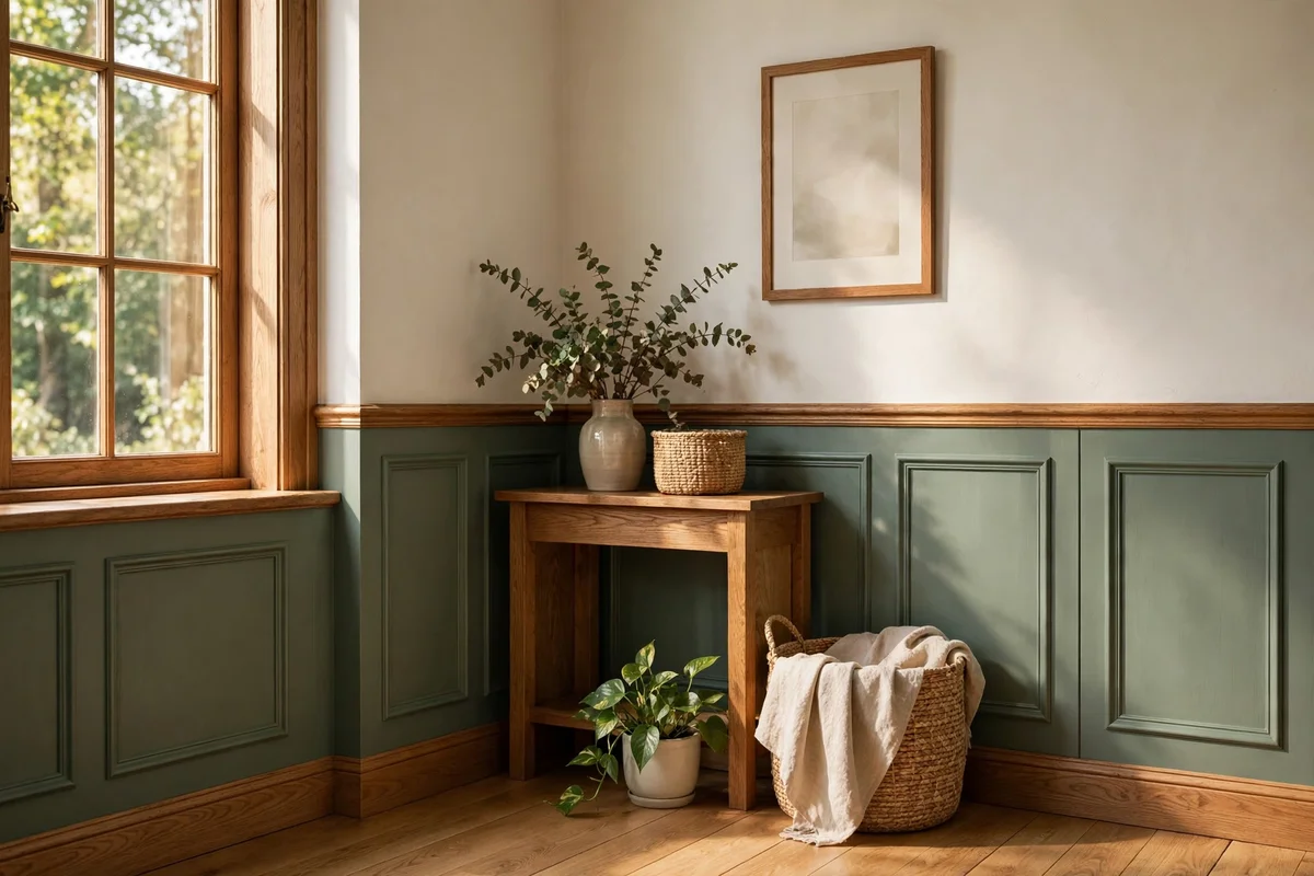 Panel the Lower Walls in Muted Forest Green