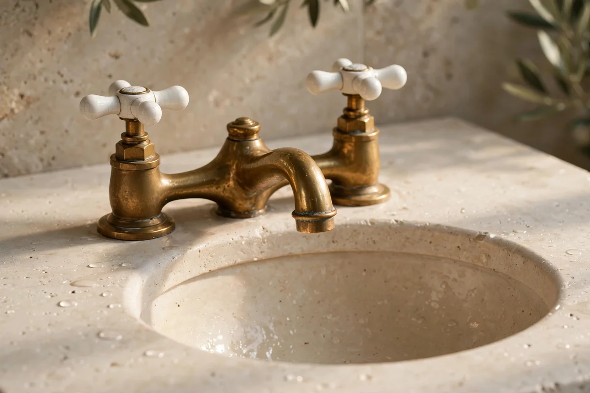 Add a Crosshead Tap With Porcelain Handles for Heritage Feel