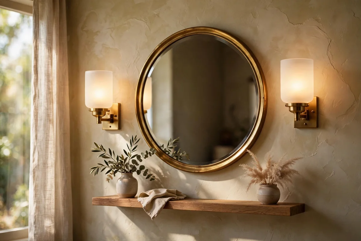 Mount a Pair of Wall Lights Either Side of the Mirror