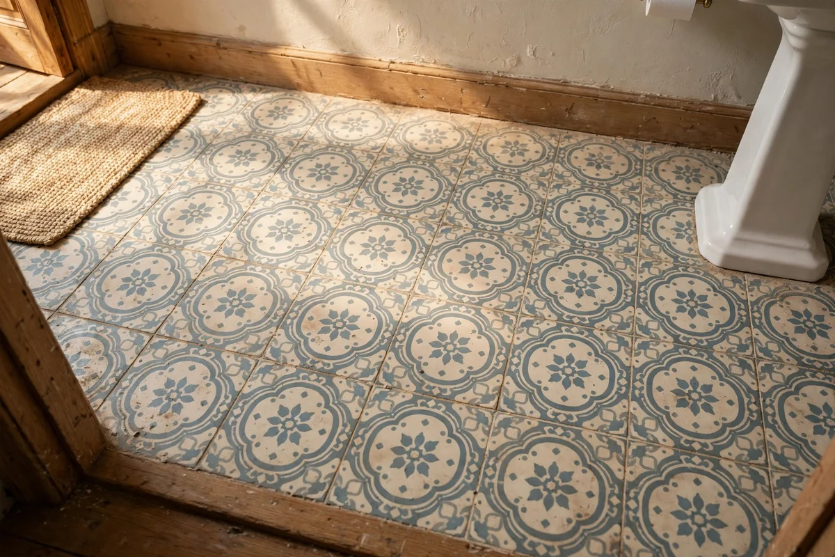 Lay Patterned Floor Tiles That Forgive Splashes