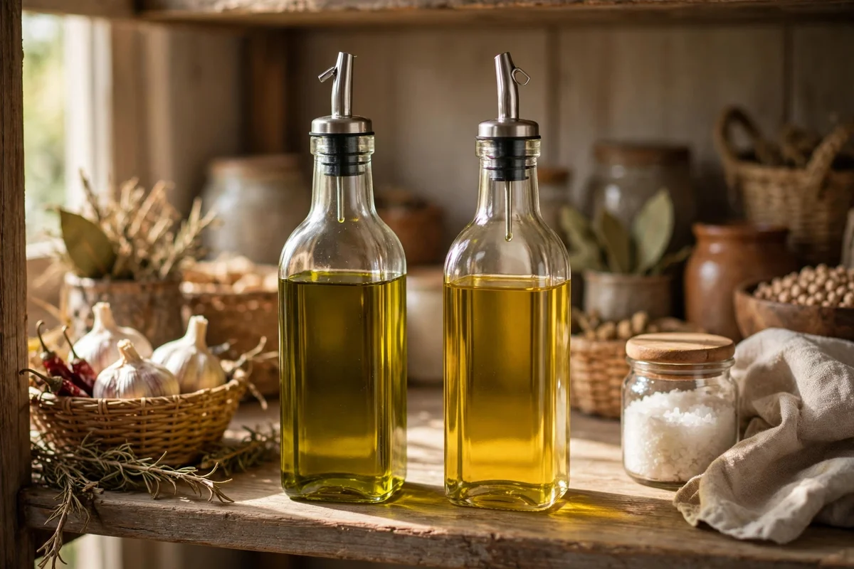 Decant Cooking Oils Into Plain Glass Bottles
