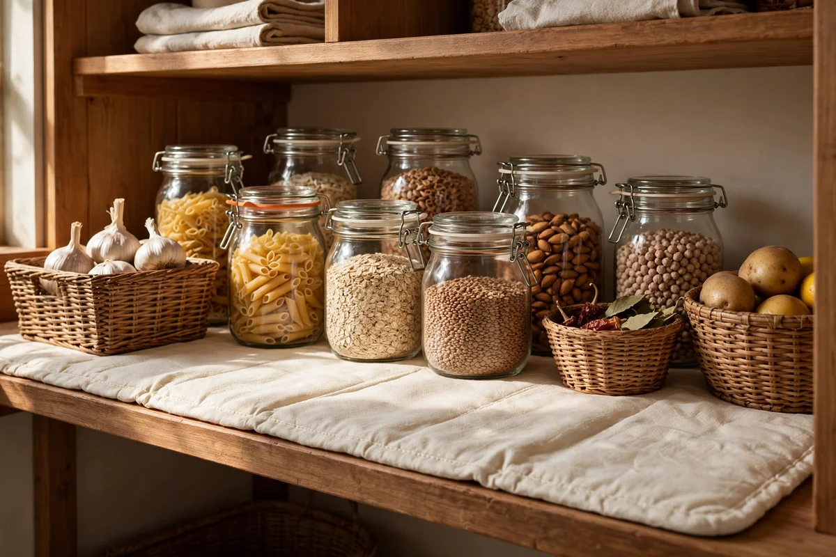 Line Shelves With Washable Mats to Catch Spills