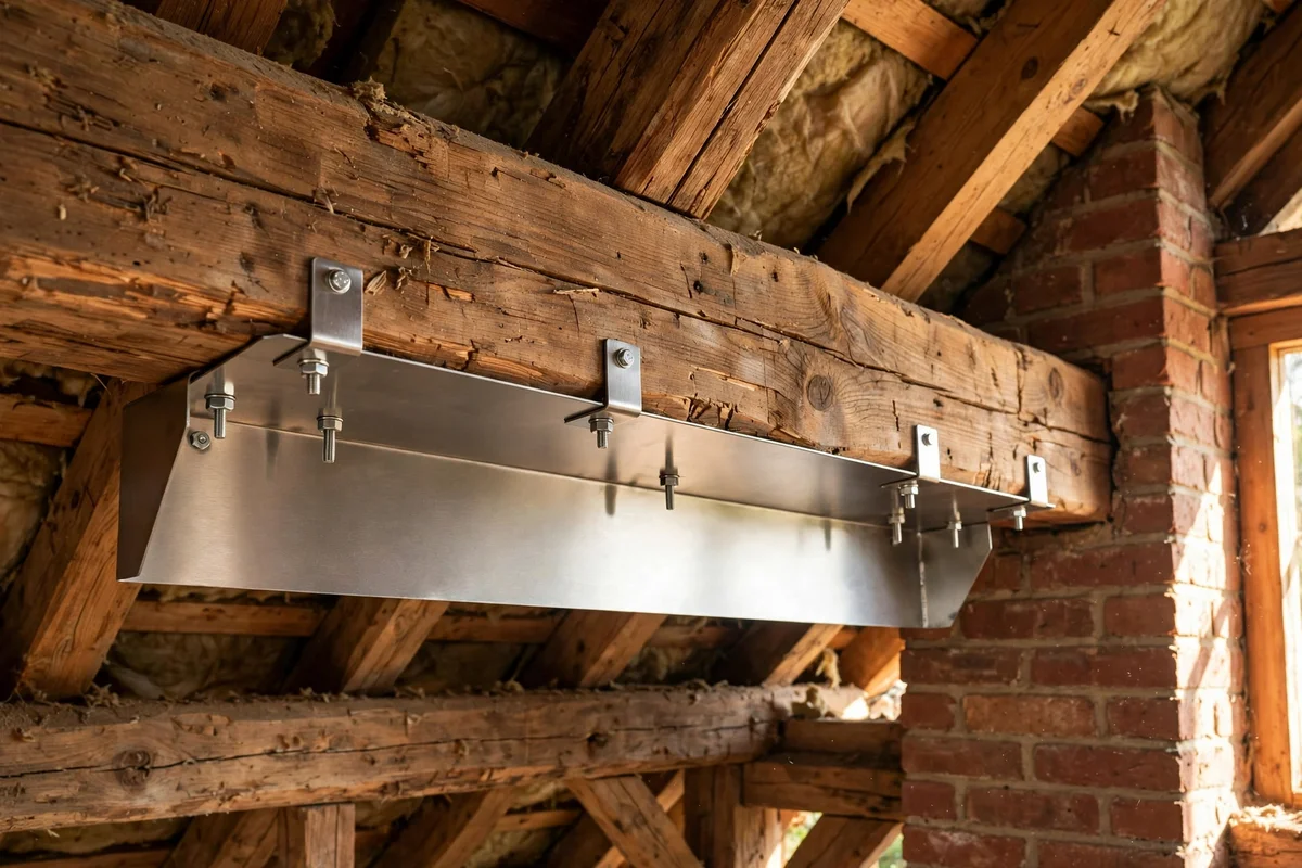 Fit a Steel Heat Shield to Protect a Close Timber Beam