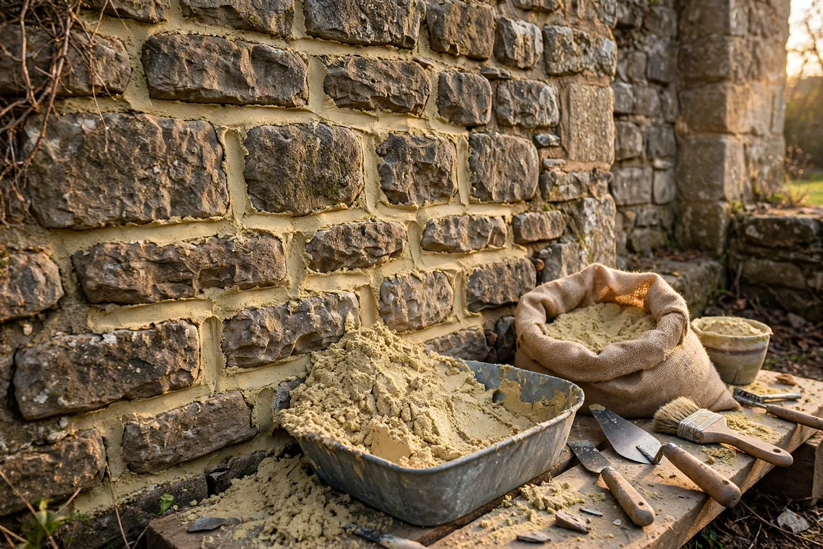 Point the Stonework in a Soft Sand and Lime Mortar