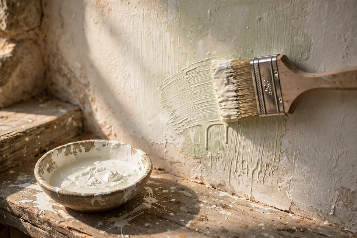Brush on a Second Limewash Coat for Whitewashed Depth