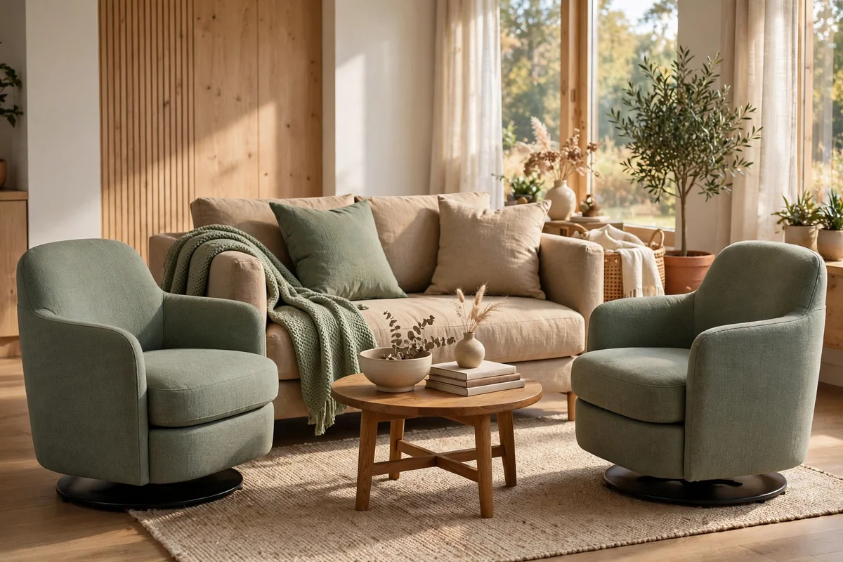Turn Two Swivel Chairs Between the Sofa and the Play Corner
