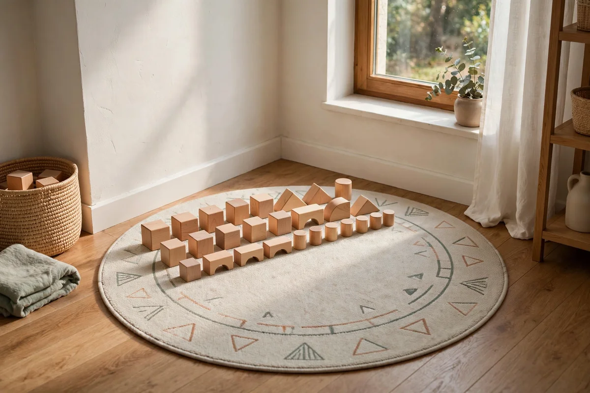 Mark the Play Zone With a Low-Pile Rug That Rolls Away