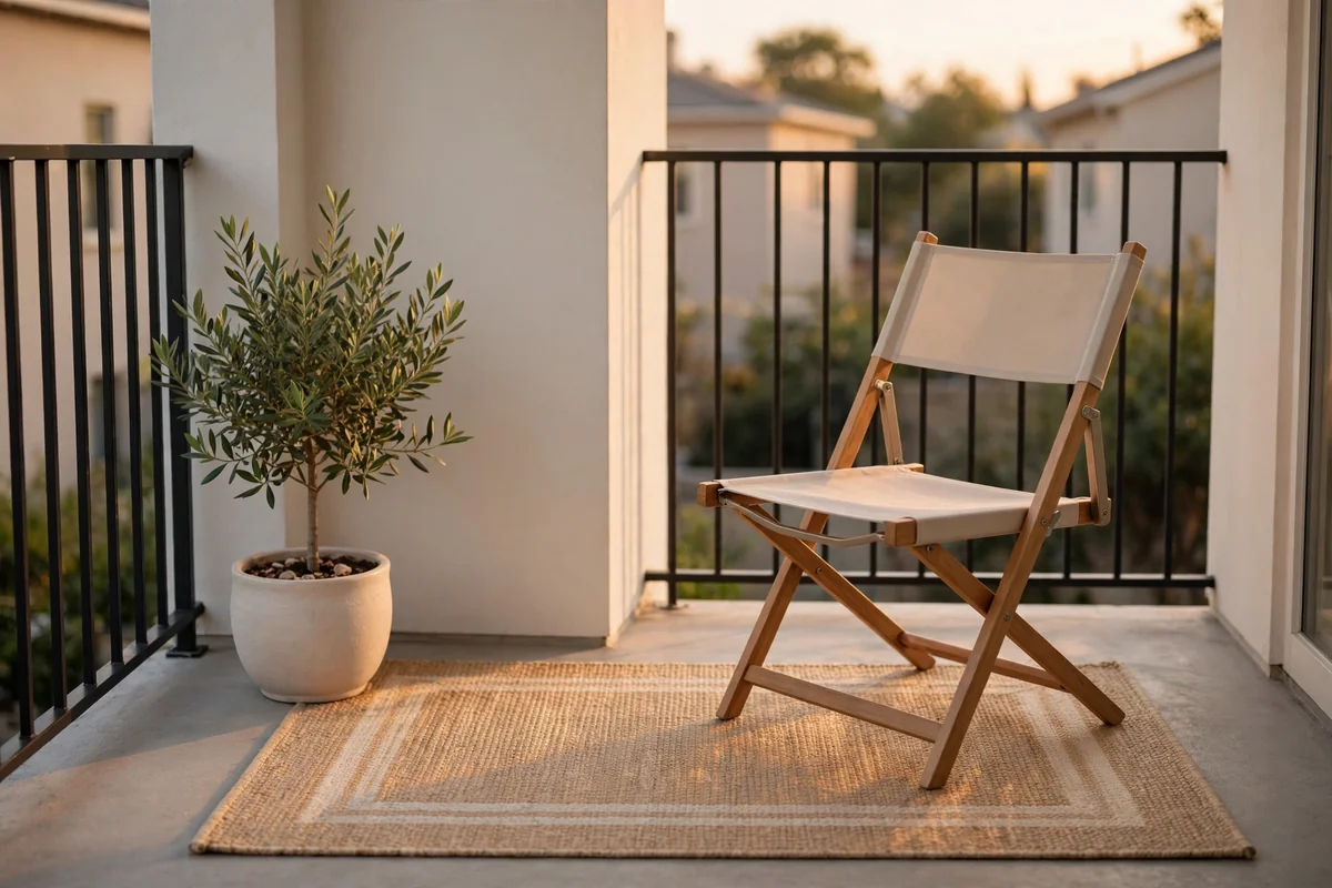 Tidy organized small balcony