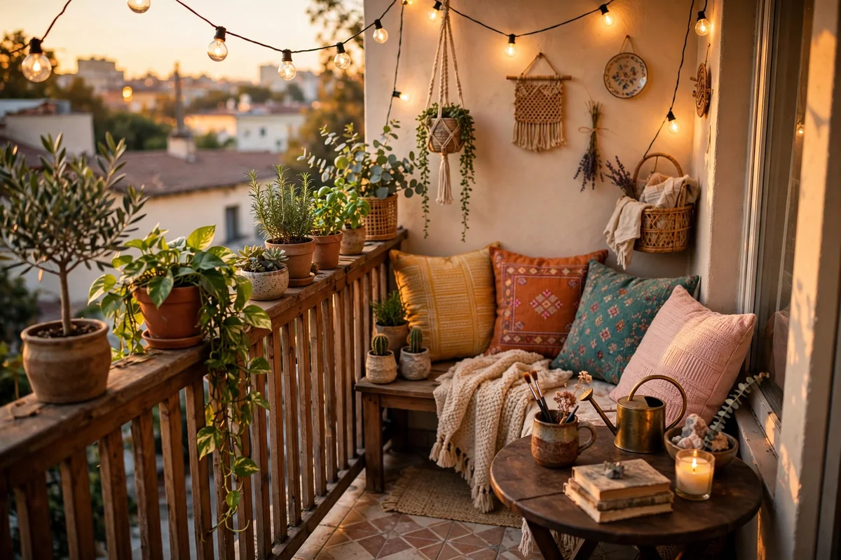 Personalized cozy small balcony