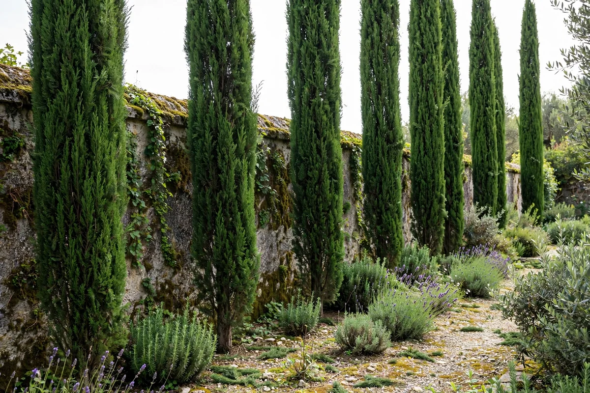 Italian cypress columnar trees