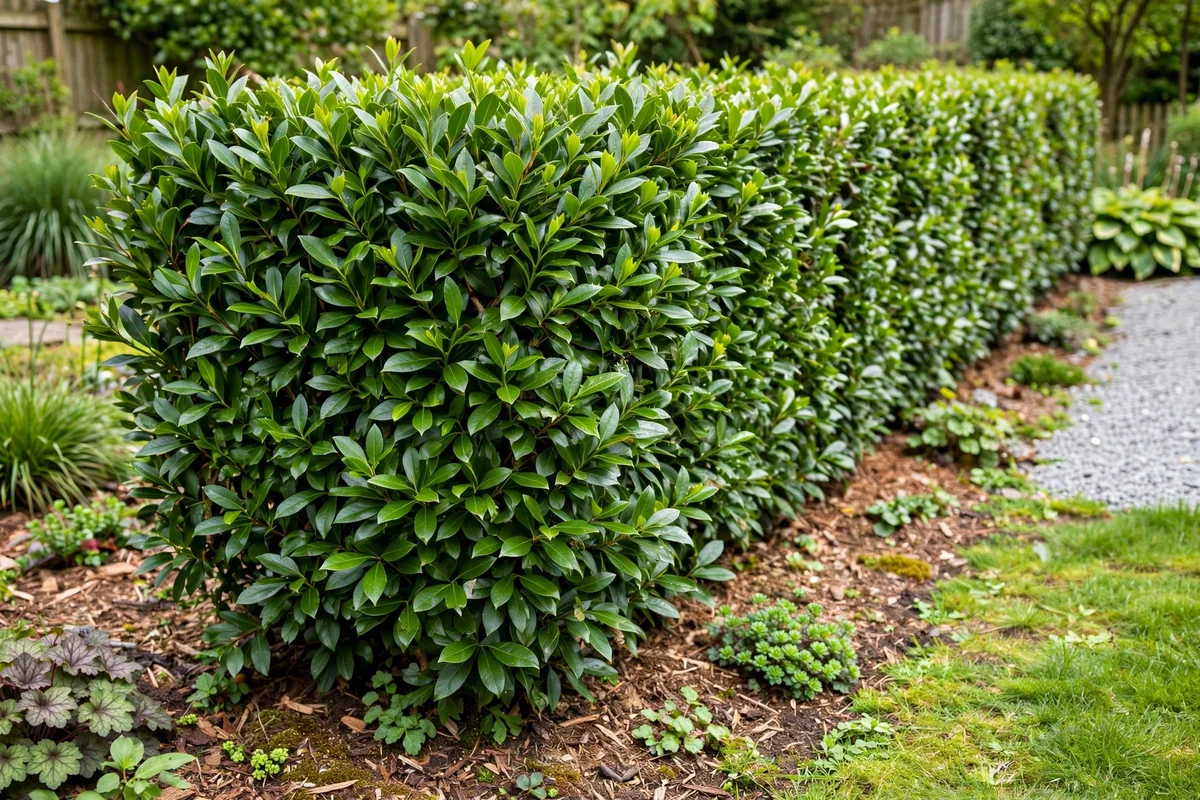 Skip laurel privacy hedge