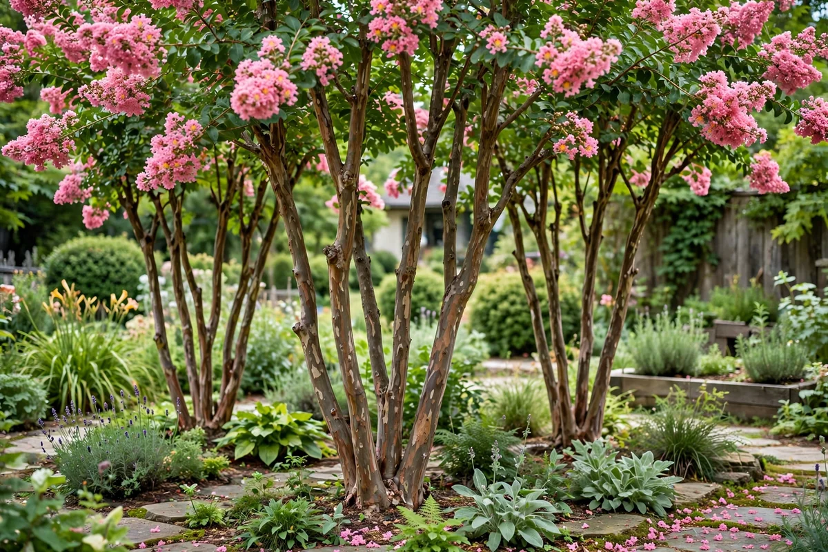 Multi-stem crape myrtle trees