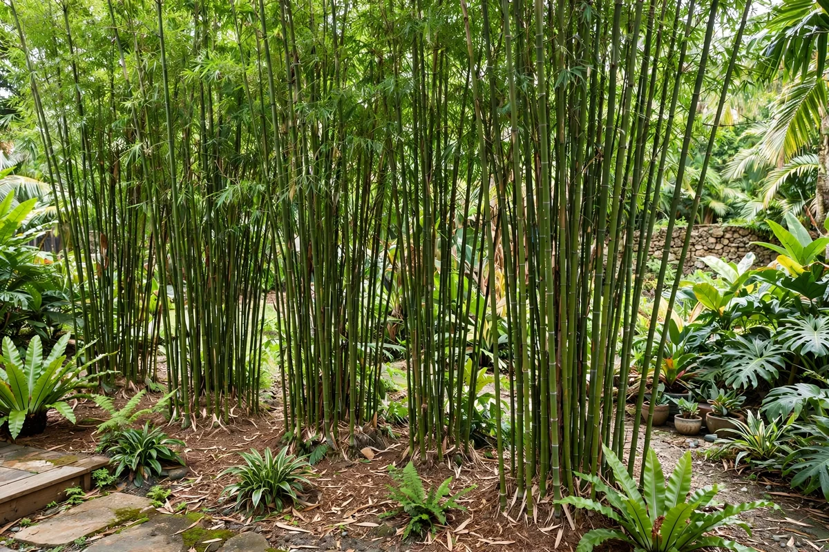 Clumping bamboo privacy screen