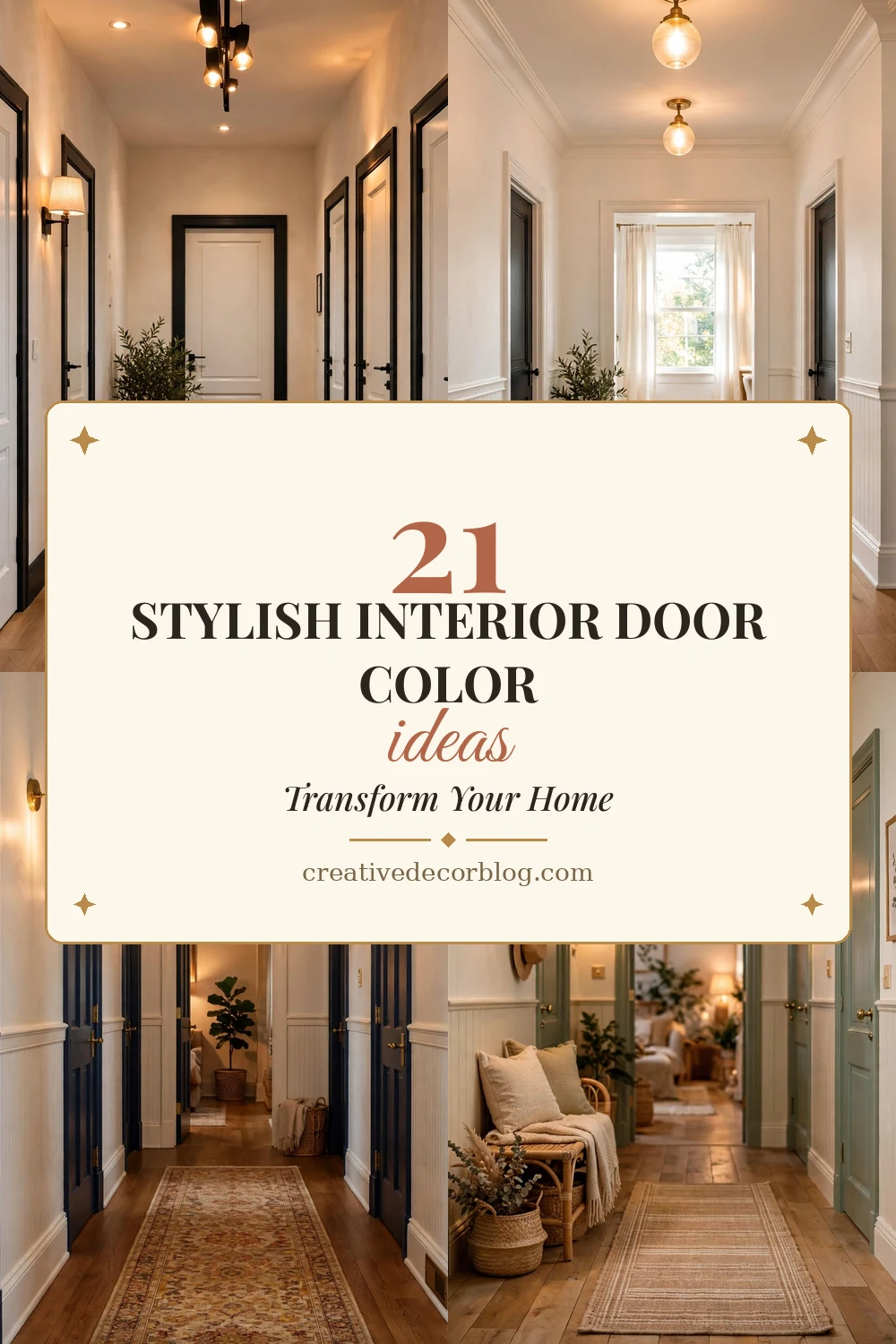 21 stylish interior door color ideas Pinterest pin collage