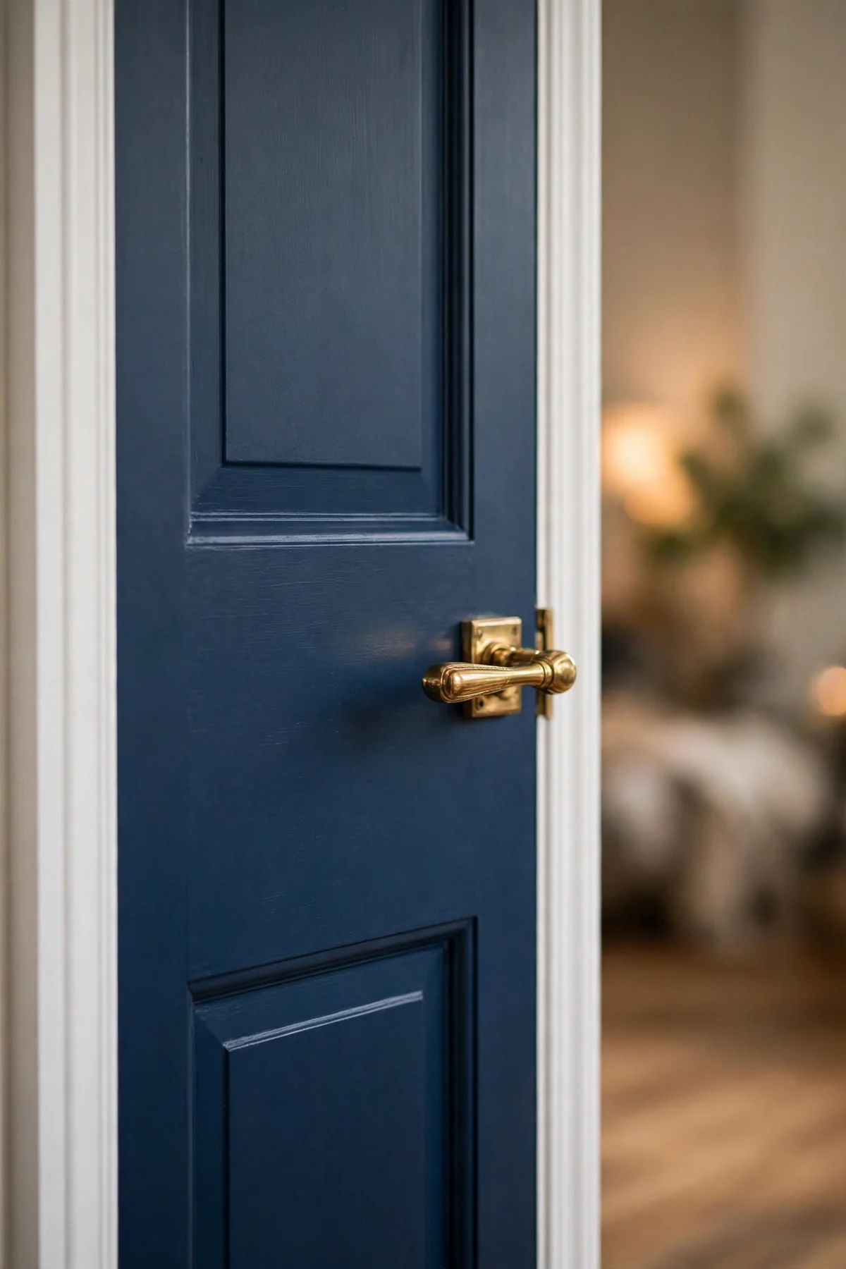 Painted doors with brass hardware