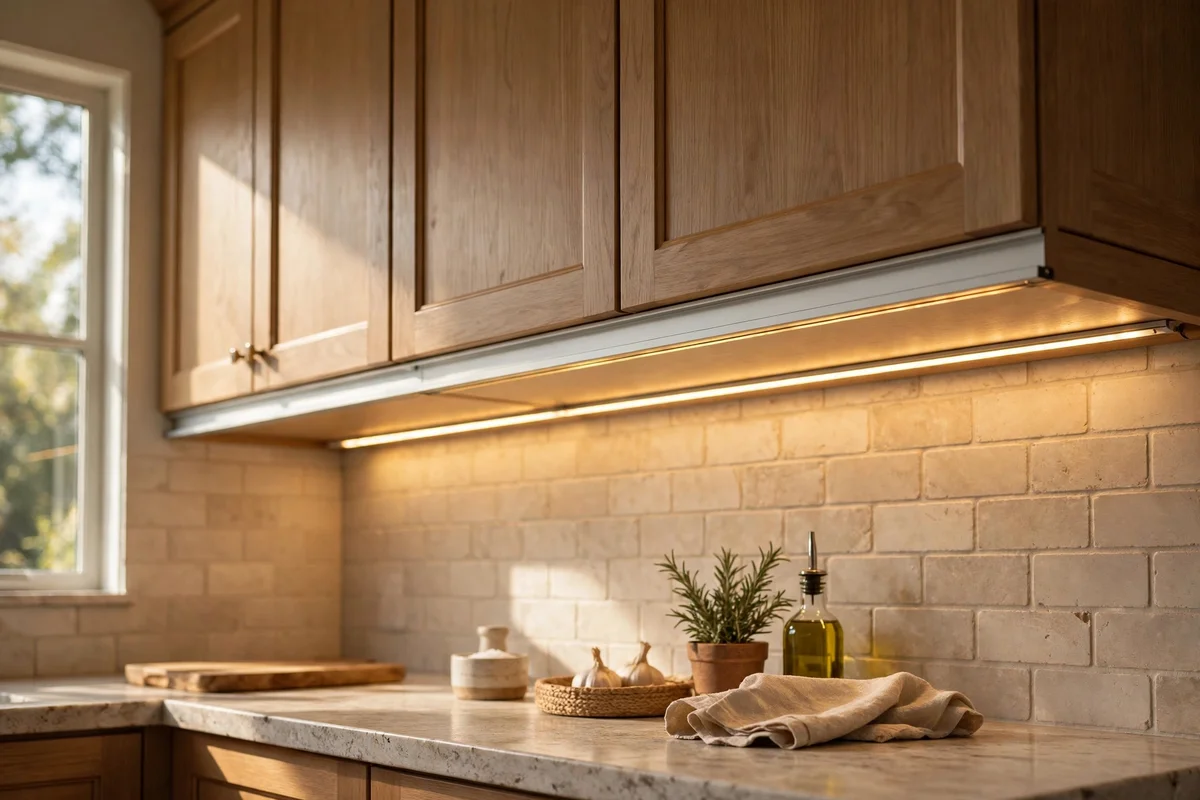 Image for Add a Light Rail to Hide Under Cabinet Lighting