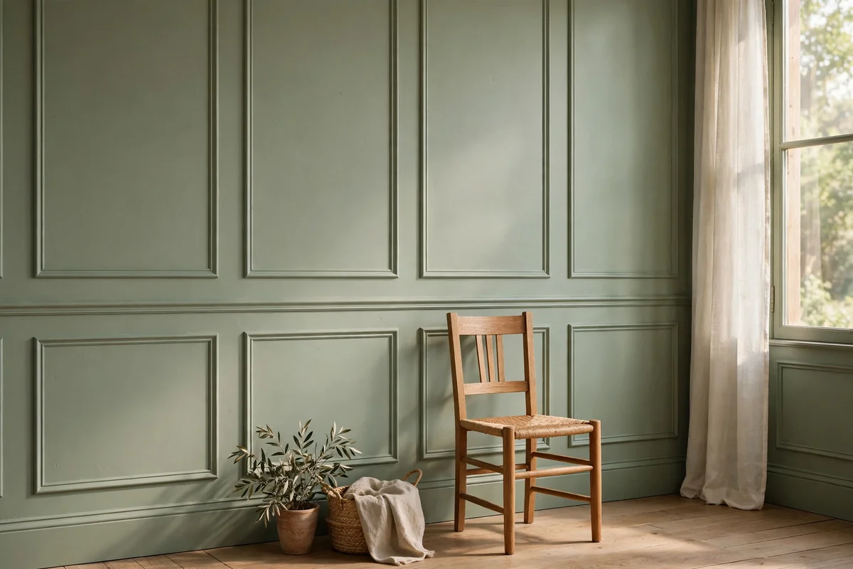 Wall and trim painted in one seamless colour